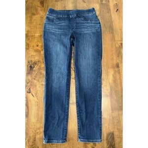 EUC Womens Chico's Pull on Jegging high rise diamond pattern rhinestone sz 8R 1R